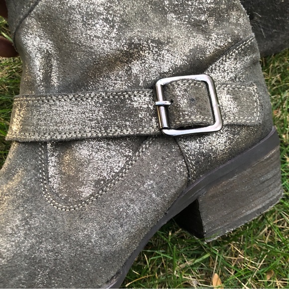 Naughty Monkey Leather Metallic Gray Booties - Picture 5 of 8